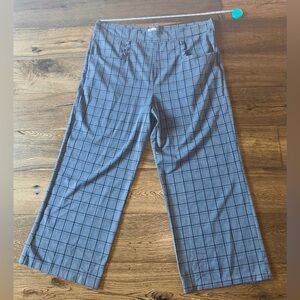 Unique Vintage Gray Plaid Button Pants